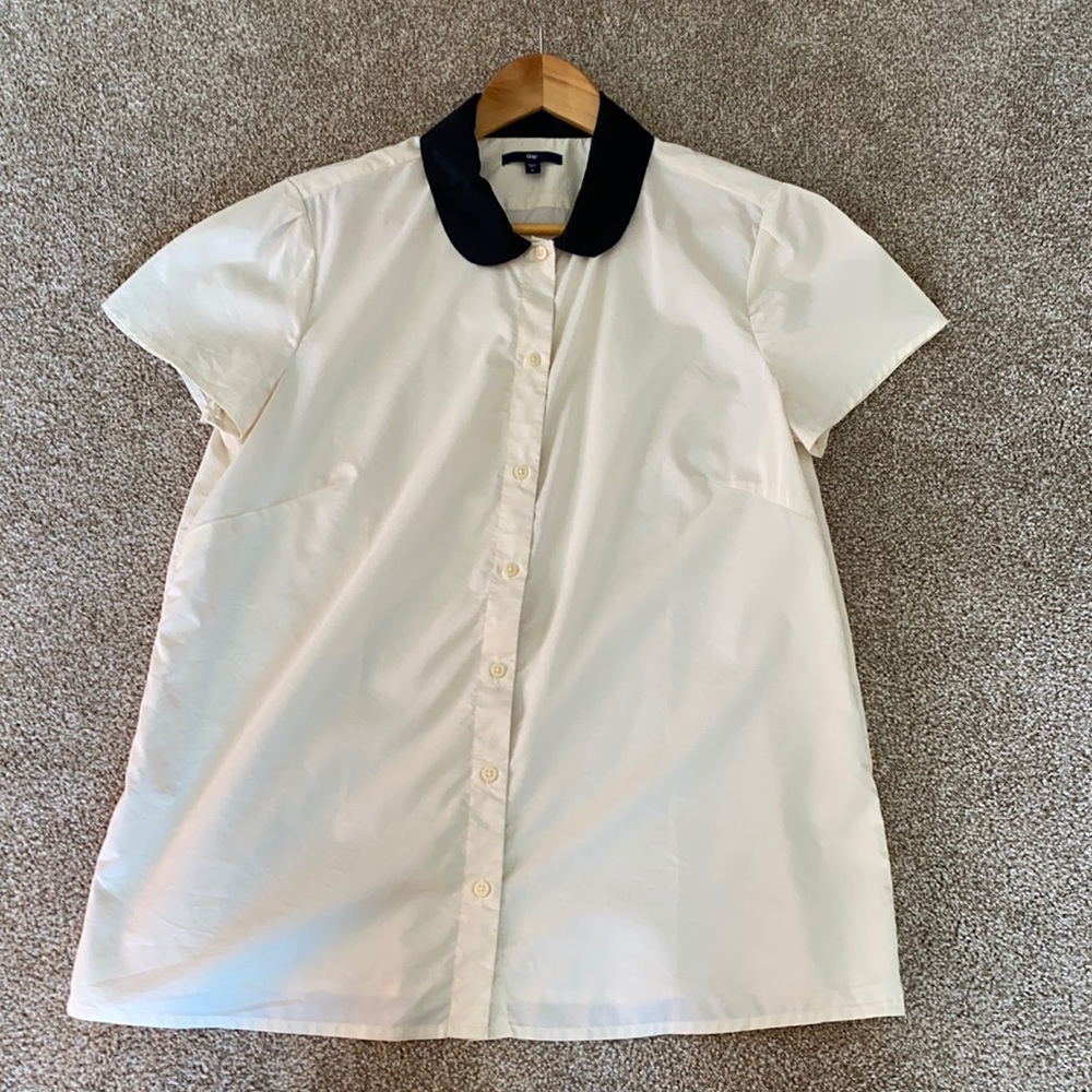 Gap Collared Short Sleeve Blouse